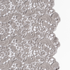 Allora Bed Scarf | Fog | a close up of cotton all-over lace with a scalloped edge.