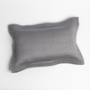 Cirillo Throw Pillow | Moonlight | 15x24 quilted cotton sateen throw pillow shot overhead against a white background.