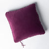 Harlow Throw Pillow | Fig | Cotton velvet 24 by 24 pillow on a plain background - overhead view.