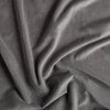 Cotton Velvet Swatch | Moonlight | A close up of cotton velvet fabric in moonlight, a saturated, cool, mid-dark grey tone.