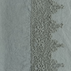 Linen Flat Sheet | Eucalyptus | A close up of frida lace trimmed linen fabric in eucalyptus, a soft light green.
