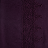 Linen Flat Sheet | Fig | A close up of frida lace trimmed linen fabric in fig, a richly saturated purple-garnet.