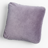Harlow Throw Pillow | French Lavender | cotton velvet square pillow shot from overhead against a white background.