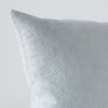 Ines Throw Pillow | Mineral | Close-up of pillow corner, showcasing the embroidery pattern detail.