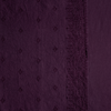 Ines Baby Blanket | Fig | A close up of embroidered midweight linen fabric in fig, a richly saturated purple-garnet.
