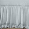 Linen Whisper Bed Skirt | Cloud | Close up of bed skirt, showcasing ruffle detail - side view.