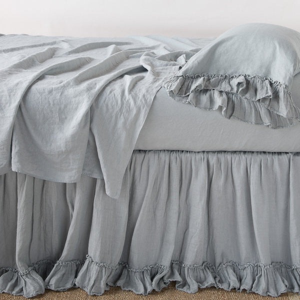 Linen Whisper Bed Skirt - White - King