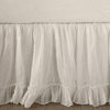 Linen Whisper Bed Skirt | Parchment | Close up of bed skirt, showcasing ruffle detail - side view.