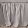 Linen Bed Skirt | Fog | Close-up of bed skirt, featuring its softly gathered design.