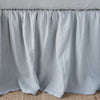 Linen Bed Skirt | Mineral | Close-up of bed skirt, featuring its softly gathered design.