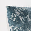 Lynette Throw Pillow | Mineral | Corner detail close-up, highlighting two-tone embroidery and linen back.