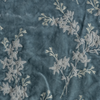 Lynette Baby Blanket | Cloud | A close up of embroidered silk velvet fabric in cloud, a soft, subtle sky blue-grey.