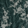 Lynette Throw Pillow | Eucalyptus | A close up of embroidered silk velvet fabric in eucalyptus, a soft light green.