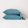Madera Luxe Pillowcase (Single) | Cenote | sleeping pillows stacked neatly against a white backdrop - side view.