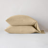 Madera Luxe Pillowcase (Single) | Honeycomb | sleeping pillows stacked neatly against a white backdrop - side view.