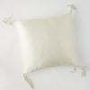 Taline Throw Pillow | Parchment | overhead view on white background.