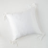 Taline Throw Pillow | White | overhead view on white background.