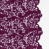 Allora Bed Scarf | Fig | a close up of cotton all-over lace with a scalloped edge.