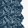 Allora Bed Scarf | Midnight | a close up of cotton all-over lace with a scalloped edge.