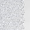 Allora Bed Skirt | Winter White | a close-up of cotton all-over lace with a scalloped edge.