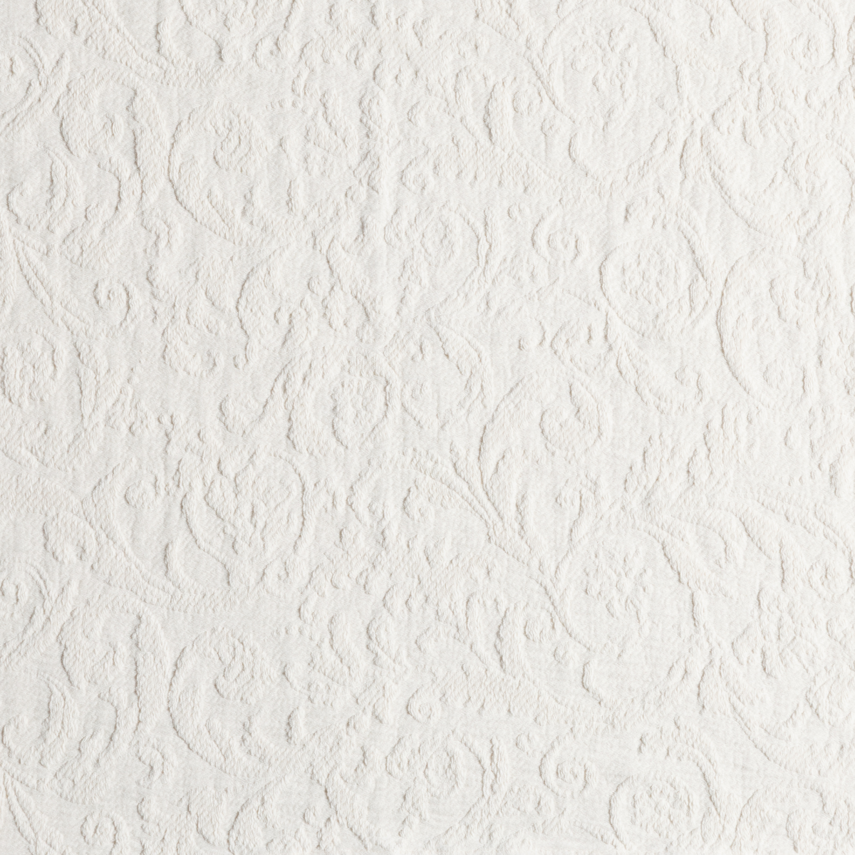 Adele Coverlet | Natural | a close up of a cotton damask in natural, a warm neutral.