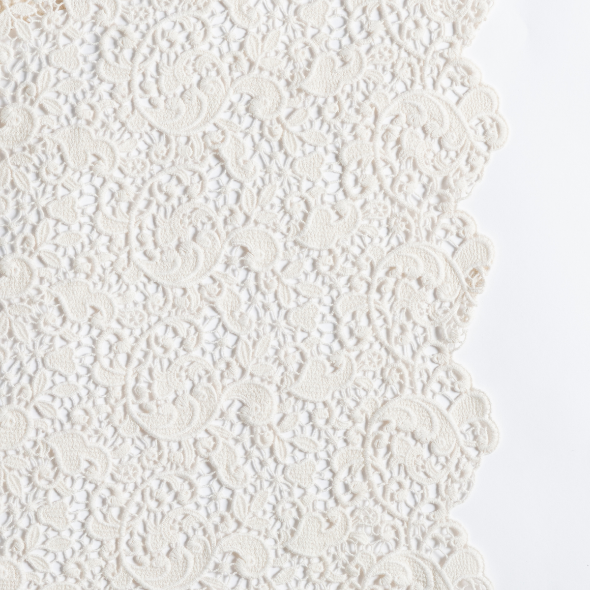 Allora Lace Throw Pillow | Natural | a close up of cotton lace in natural, a warm neutral.