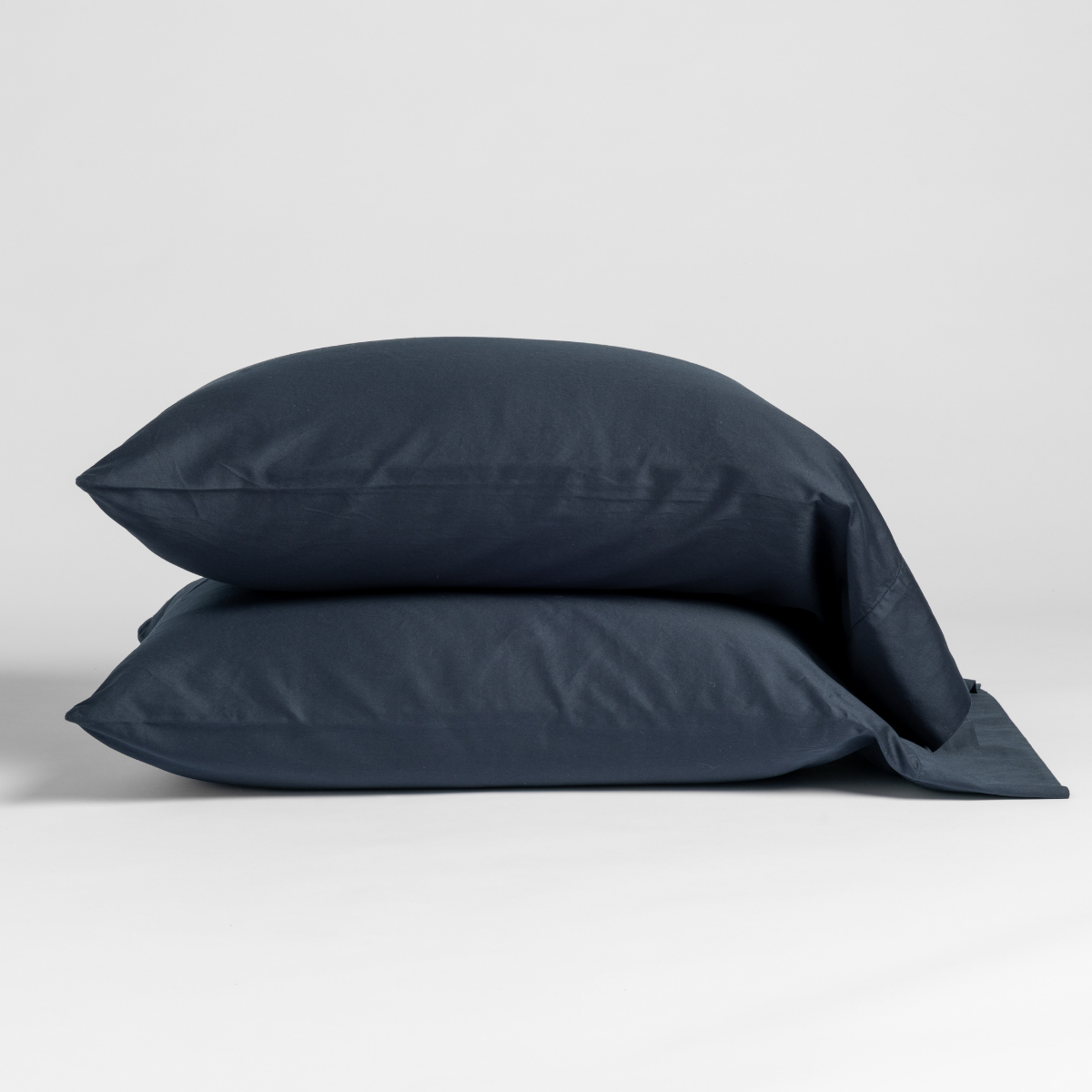 Bria Standard Pillowcase (Single) | Slate | cotton sateen pillowcase pair shown against a plain white background.
