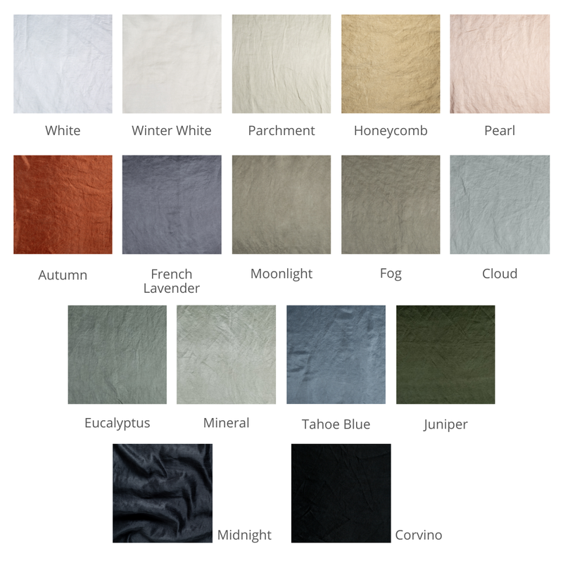 Paloma Sham | The current colorway for our charmeuse fabric