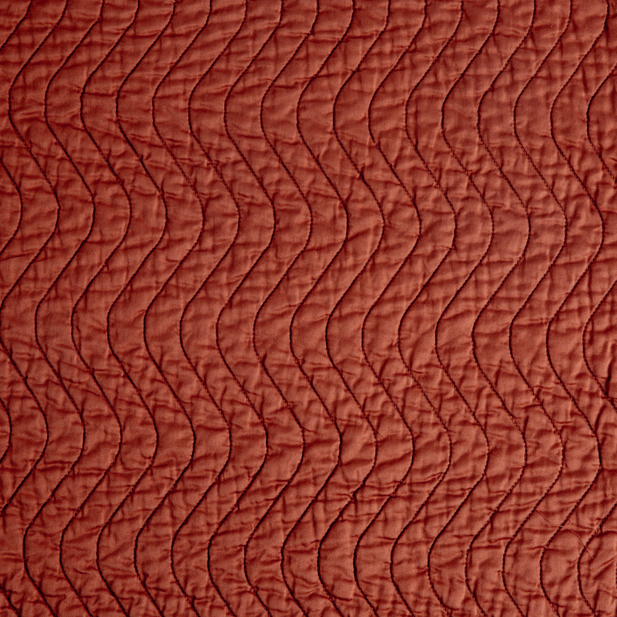 Cirillo Sham | Autumn | A close-up of Cirillo fabric in the colorway, Autumn, a rich terracotta tone.