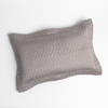 Cirillo Throw Pillow | Fog | 15x24 quilted cotton sateen throw pillow shot overhead against a white background.