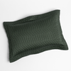 Cirillo Throw Pillow | Juniper | 15x24 quilted cotton sateen throw pillow shot overhead against a white background.