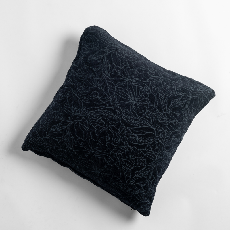 Slate | an overhead shot of a georgia throw pillow against a white background.
