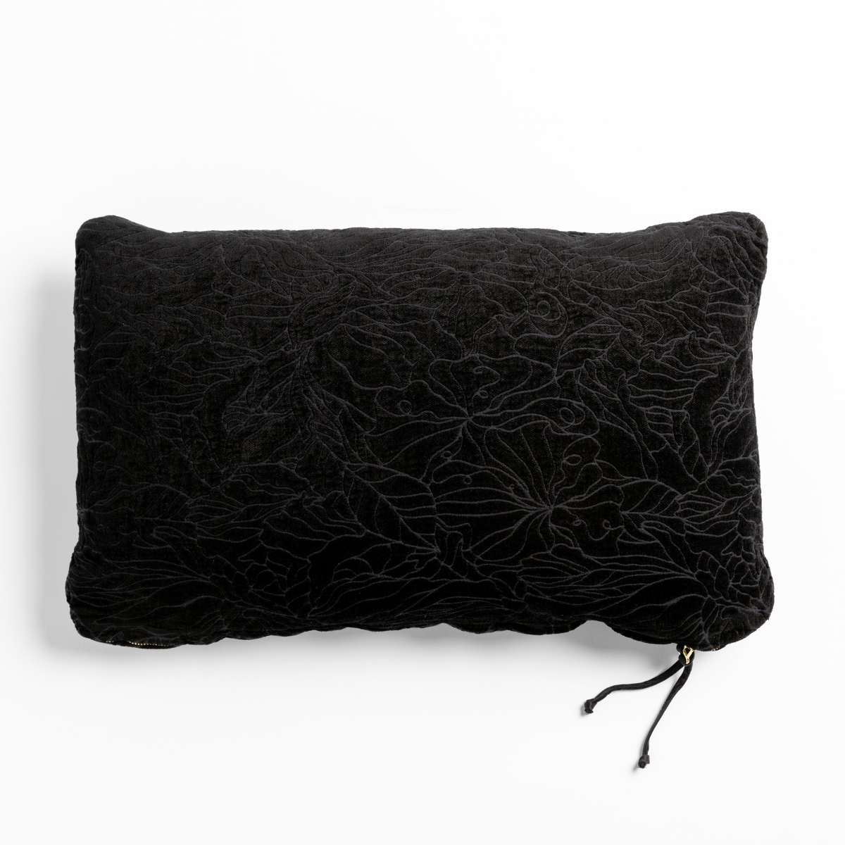 Georgia Throw Pillow | Corvino | chenille jacquard side of a rectangle throw pillow shown from overhead against a white background.