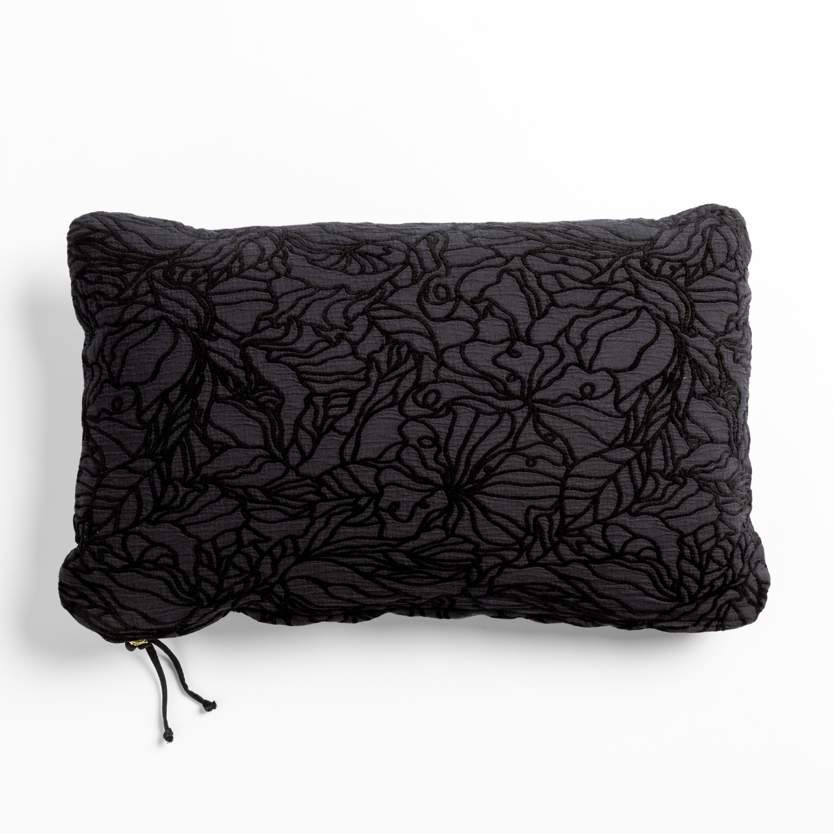 Georgia Throw Pillow | Corvino | cotton jacquard side of a rectangle throw pillow shown from overhead against a white background.