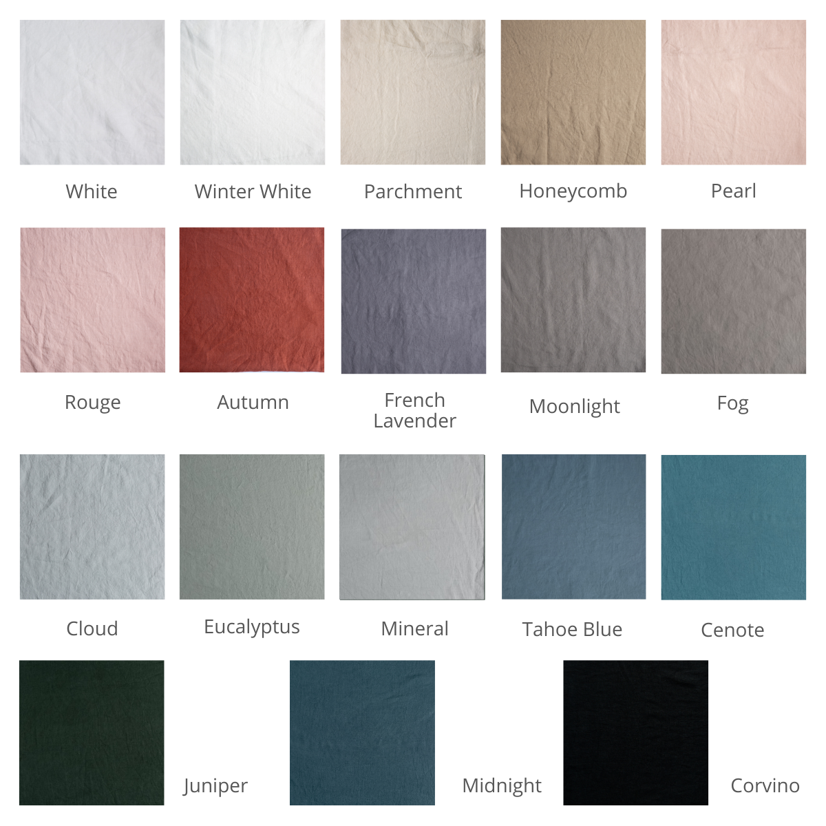 Signature Linen Swatch Card | A grid of linen fabric shown in our current colorway palette.