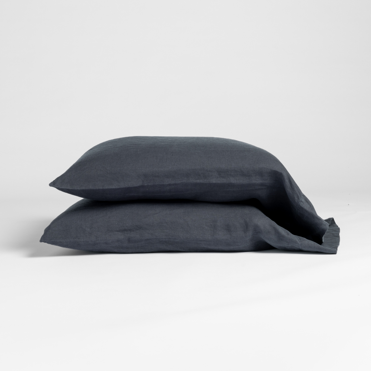 Linen Standard Pillowcase (Single) | Slate | signature linen pillowcase pair shown against a plain white background.