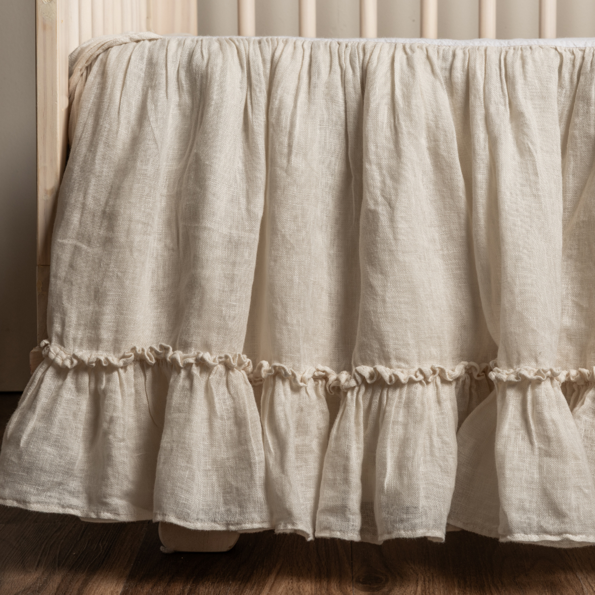 Natural | a linen whisper crib skirt
