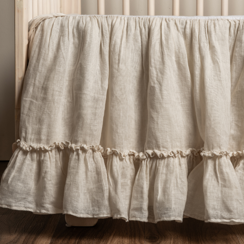 Natural | a linen whisper crib skirt