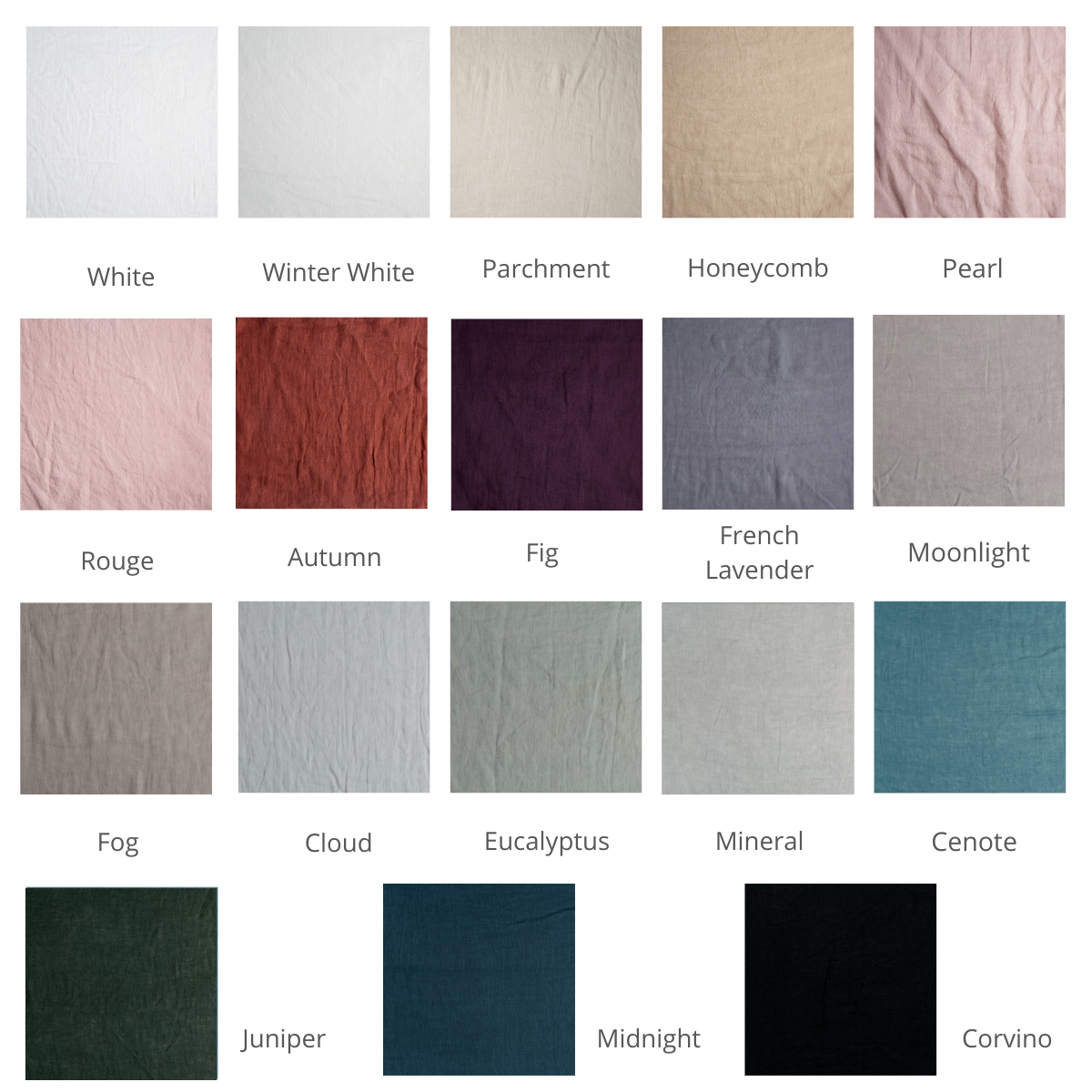 Linen Whisper Bed Skirt | A grid of our Linen Whisper fabric shown in our current colorway palette.