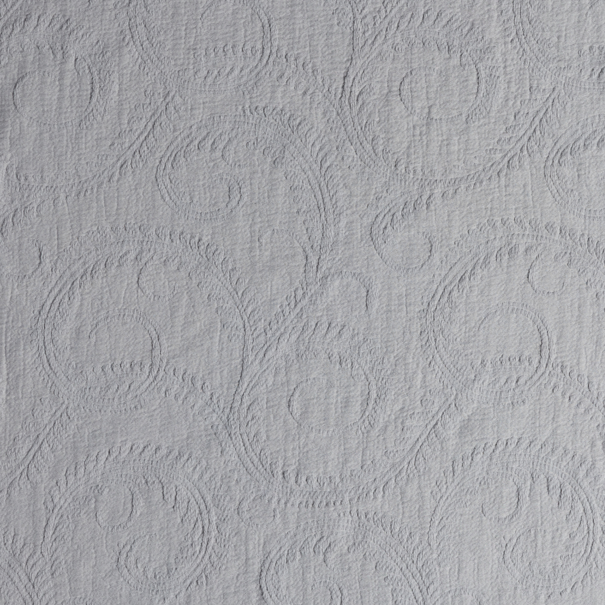 Marisette Bedspread | Cloud | close-up of marisette fabric in cloud, a light and soft blue