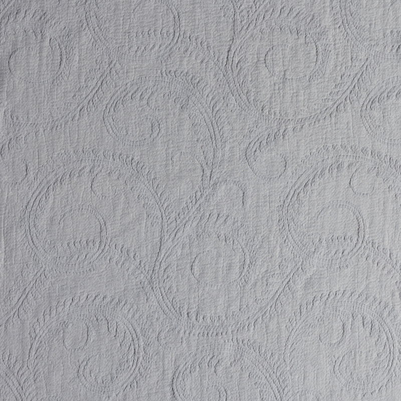 Marisette Bedspread | Cloud | close-up of marisette fabric in cloud, a light and soft blue