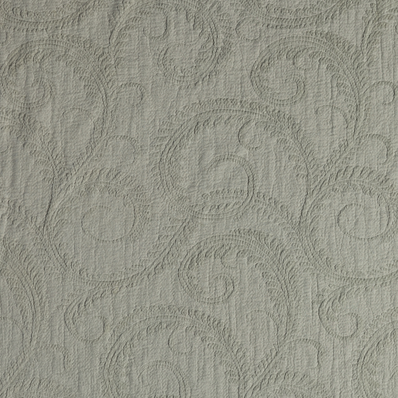 Marisette Bedspread | Eucalyptus | close-up of marisette fabric in eucalyptus, a soft neutral green hue.