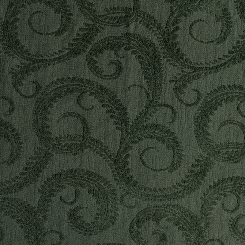 Marisette Bedspread | Juniper | close-up of marisette fabric in juniper, a deep green shade.