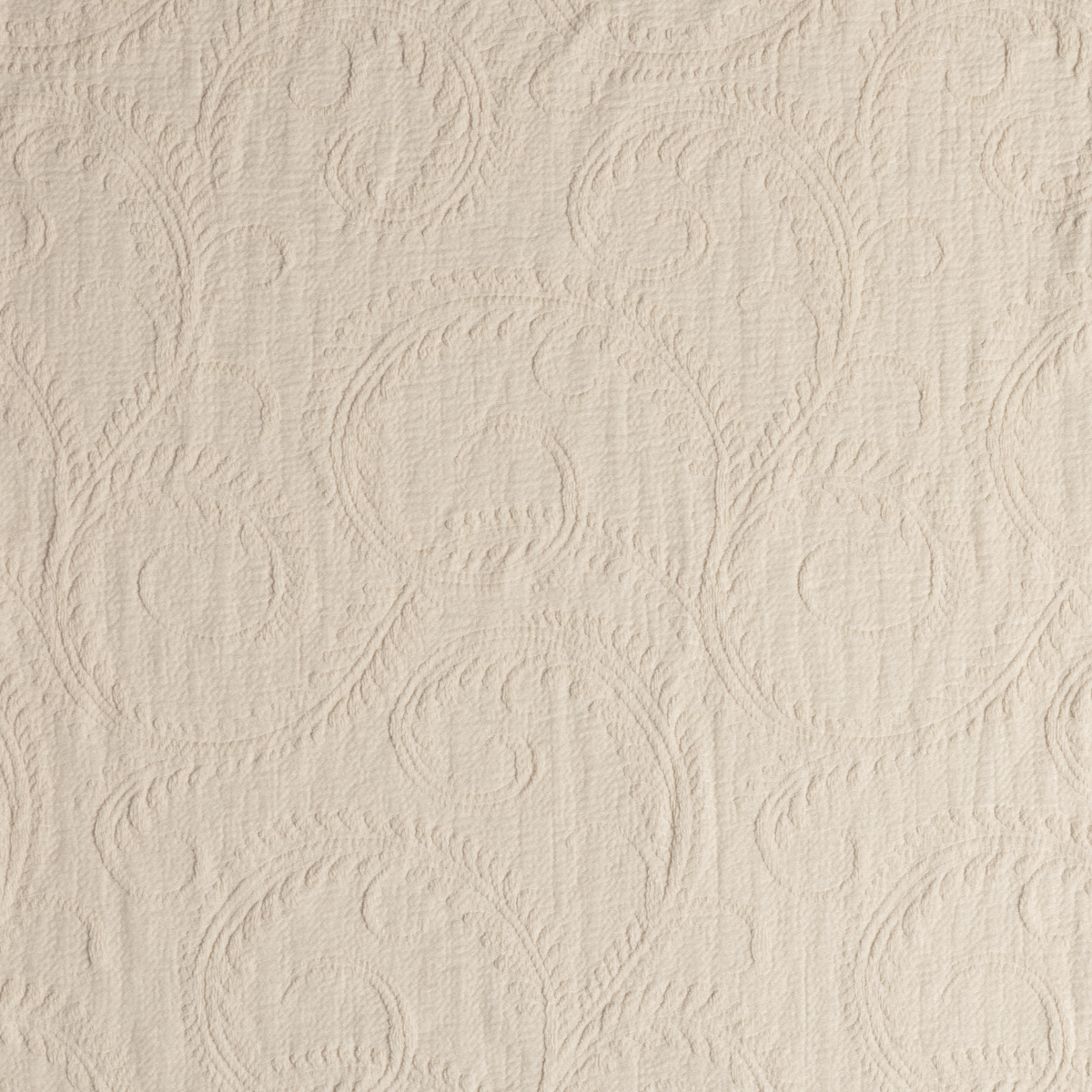 Marisette Bedspread | Natural | close-up of marisette fabric in natural, a soft, creamy, and warm neutral.