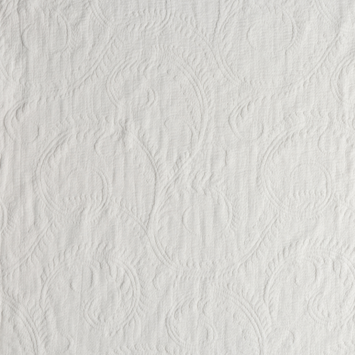 Marisette Bedspread | Winter White | close-up of marisette fabric in winter white, a wooly off-white hue.