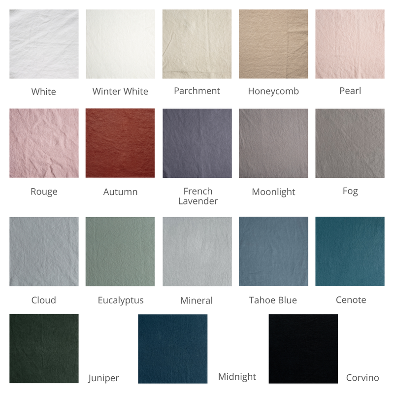 Austin Throw Pillow | A grid of midweight linen fabric shown in our current colorway palette.