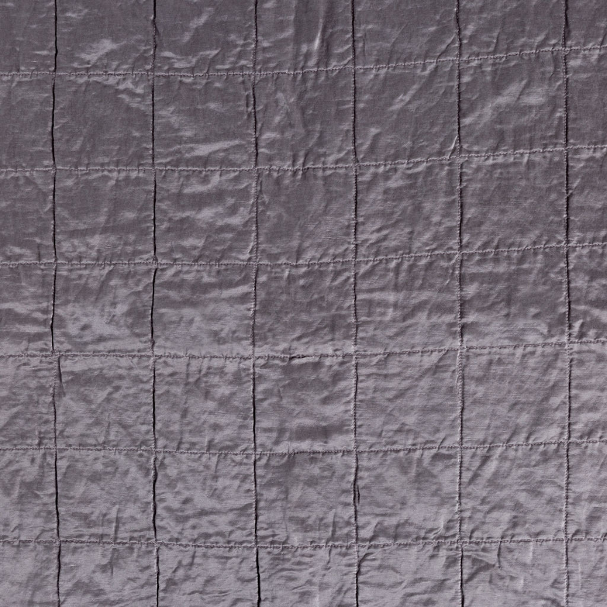 Sel Sham | French Lavender | a shot of square-quilted charmeuse in french lavender, a neutral violet tone.