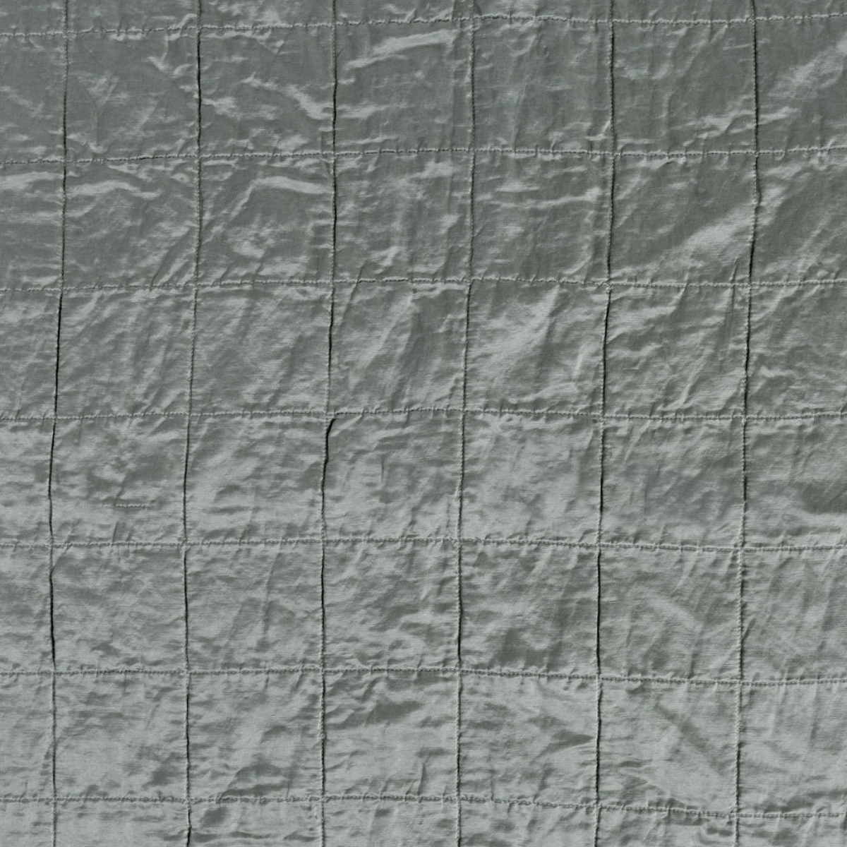 Sel Sham | Mineral | a shot of square-quilted charmeuse in mineral, a soothing seafoam blue with subtle grey-green undertones.