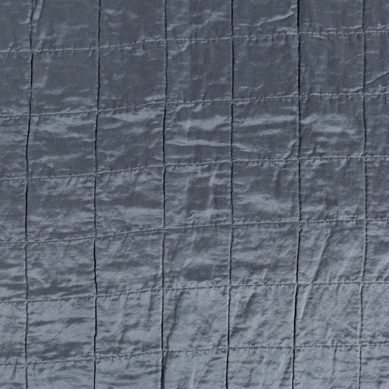 Sel Sham | Tahoe Blue | a shot of square-quilted charmeuse in in tahoe blue, a crisp true blue.