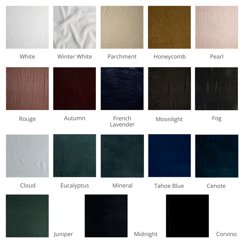 Loulah Baby Blanket | A grid of silk velvet fabric shown in our current colorway palette.
